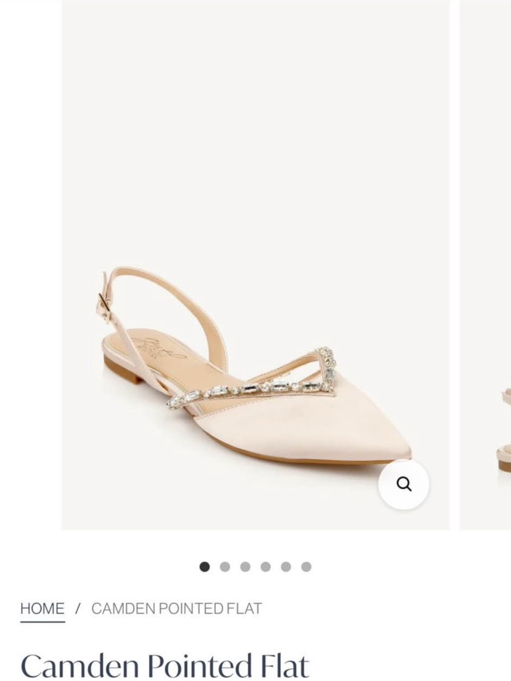 Camden Pointed Flat Slingback with Crystal Trim